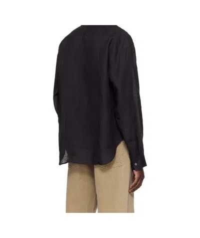 Studio Nicholson Button-down Long-sleeved Shirt In Black