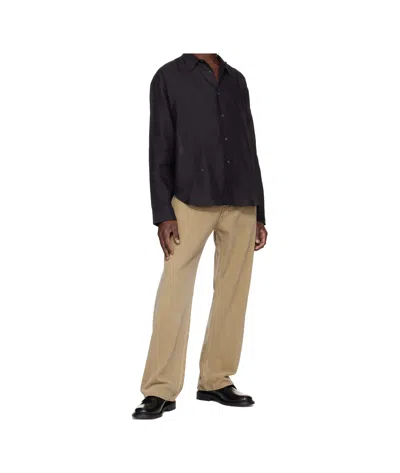 Studio Nicholson Button-down Long-sleeved Shirt In Black