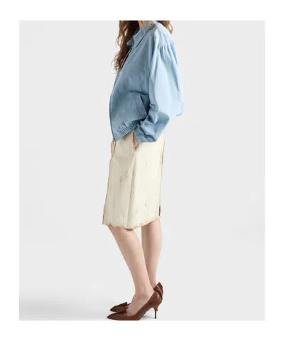 Prada Cotton Gabardine Blouson Jacket In Blue