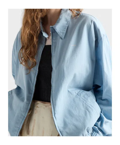 Prada Cotton Gabardine Blouson Jacket In Blue