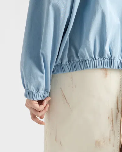 Prada Cotton Gabardine Blouson Jacket In Blue
