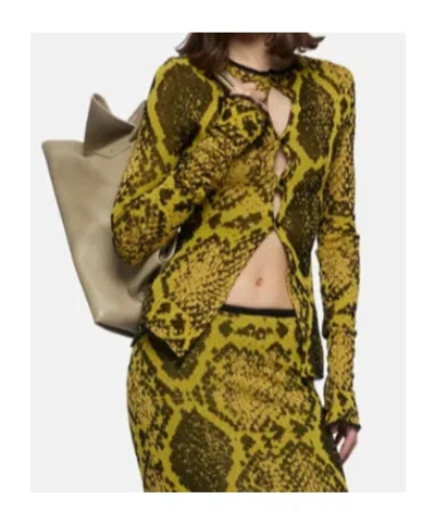 Attico Python Jacquard Cardigan Sweaters And Cardigans Yellow In Green