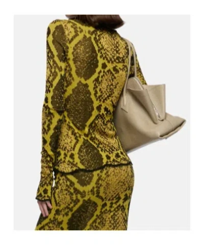 Attico Python Jacquard Cardigan Sweaters And Cardigans Yellow In Green