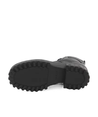 Hogan H700 Chunky Biker Boots In Leather In Black