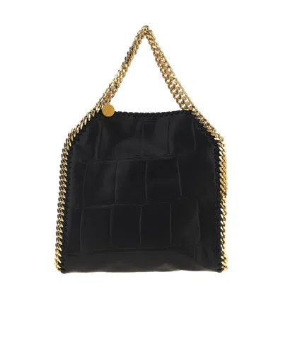 Stella Mccartney The Falabella Mini Faux Brushed-leather Shoulder Bag In Black