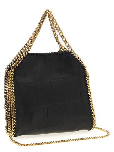 Stella Mccartney The Falabella Mini Faux Brushed-leather Shoulder Bag In Black