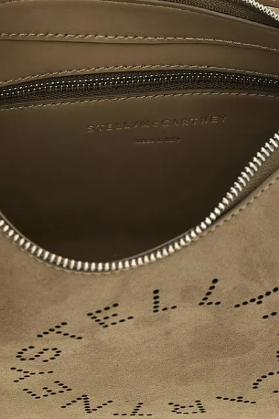 Stella Mccartney Small Shoulder Bag With Adjustable Strap And Suede Finish In Gray