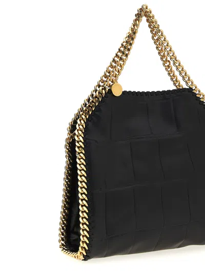 Stella Mccartney The Falabella Mini Faux Brushed-leather Shoulder Bag In Black