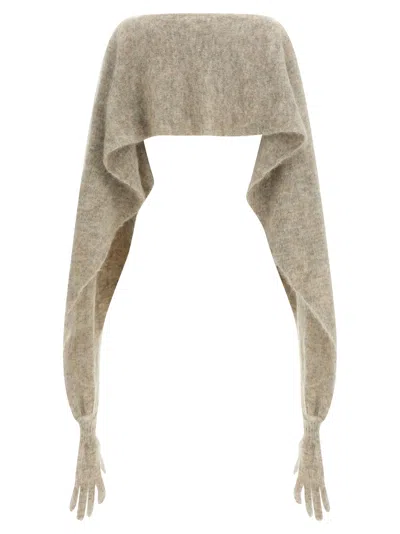 Moschino Gauze Mohair Blend Cape In Green