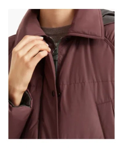 Brunello Cucinelli 'shiny Zipper Pull' Down Jacket In Brown