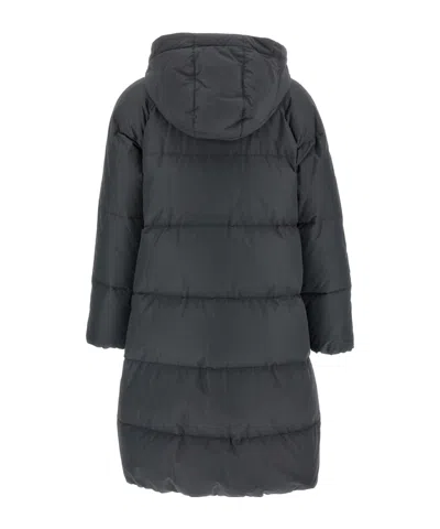Brunello Cucinelli 'shiny Zipper Pull' Down Jacket In Black