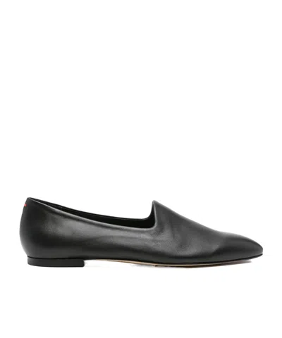 Aeyde Vanna Pointed-toe Leather Loafers In Black