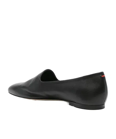 Aeyde Vanna Pointed-toe Leather Loafers In Black
