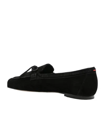 Aeyde Jasper Calf Suede Boat Loafers In Black