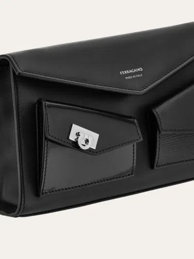 Ferragamo Hug Multipocket Mini Bag In Black