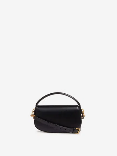 Saint Laurent Voltaire In Box Curved-handle Leather Shoulder Bag In Black