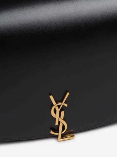 Saint Laurent Voltaire In Box Curved-handle Leather Shoulder Bag In Black