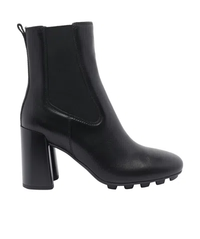 Hogan 90mm Elastic-panel Block-heel Boots In Brown