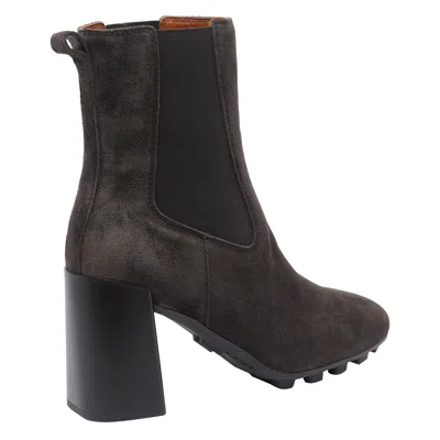 Hogan 90mm Elastic-panel Block-heel Boots In Brown