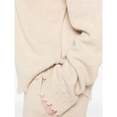 Uma Wang Cashmere Sweater With Fringed Hem In Neutral