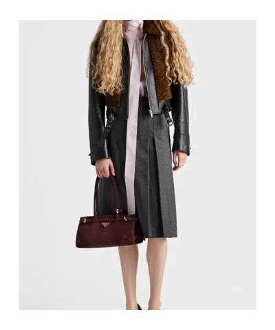 Prada Black Leather And Sheepskin Jacket In Black