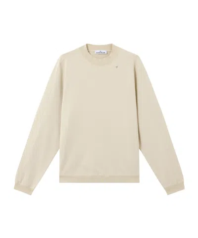 Stone Island Logo-embroidered Crewneck Sweatshirt In Neutral