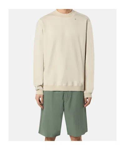 Stone Island Logo-embroidered Crewneck Sweatshirt In Neutral