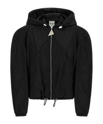 Attico Oversized Black Hooded Bomber Jacket