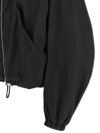 Attico Oversized Black Hooded Bomber Jacket