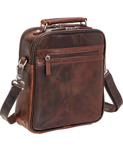 Mancini Men's Buffalo Double Compartment Bag In Brown