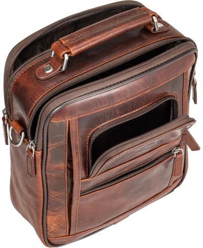 Mancini Men's Buffalo Double Compartment Bag In Brown