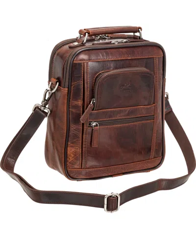 Mancini Men's Buffalo Double Compartment Bag In Brown