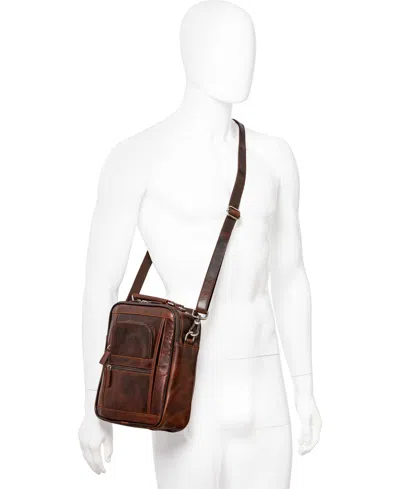 Mancini Men's Buffalo Double Compartment Bag In Brown