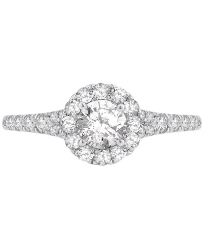 Macy's Diamond Halo Engagement Ring (1 Ct. T.w.) In 14k White Gold Or 14k Yellow Gold In Silver