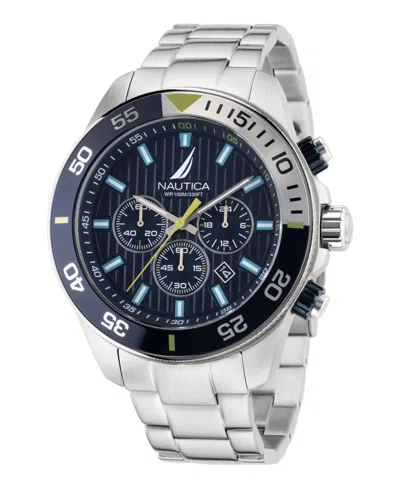 Nautica Men's Analog Silver-tone Stainless Steel Watch Set, 48mm In Metallic