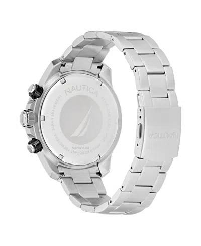 Nautica Men's Analog Silver-tone Stainless Steel Watch Set, 48mm In Metallic