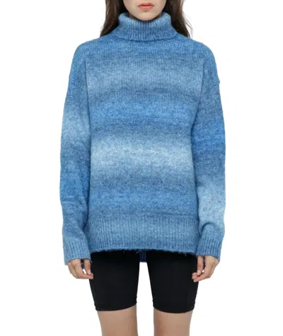 Merci Ombré Turtleneck Sweater In Blue Mix In Blue