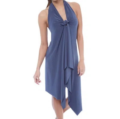 Wrapit By Tish 7-in-1 Long Beach Cover Up Dress In Grey In Purple