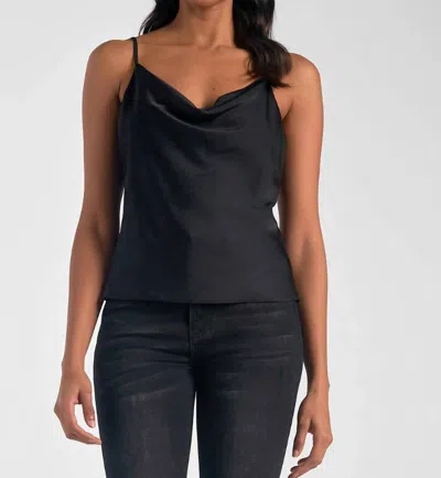 Elan Maggie Cowl Neckline Tank In Black In Black