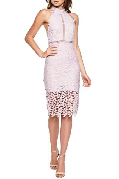 Bardot Gemma Sleeveless Cocktail Halter Dress In Purple In Pink