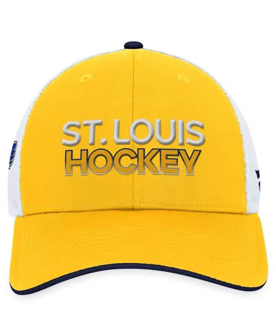 Fanatics Men's Gold St. Louis Blues Authentic Pro Rink Trucker Adjustable Hat In Yellow