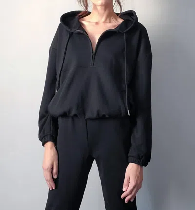 Lblc The Label Joey Hooded Pullover In Black In Black