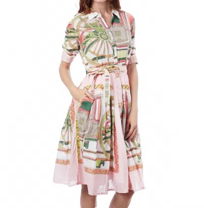 Dizzy Lizzie Mrs Maisel Dress In Pink Wheel Pallet In Multi