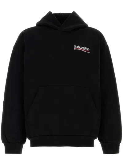 Balenciaga Distressed Political Campaign Hoodie In Black