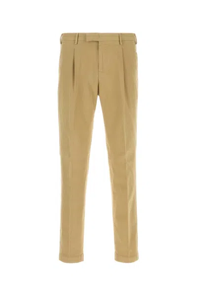 Pt Torino Beige Stretch Cotton Pant In Neutral