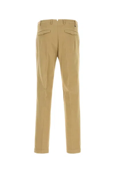 Pt Torino Beige Stretch Cotton Pant In Neutral