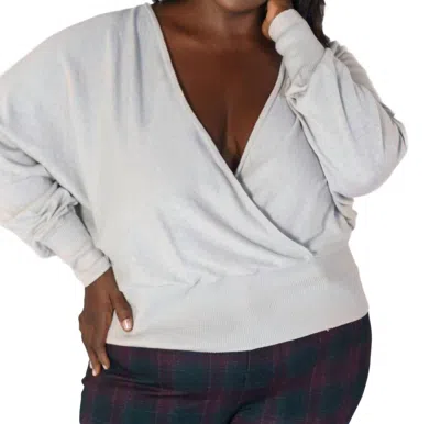 Bitte Kai Rand Mullein Cotton Wrap Sweater In Lunar Rock In White