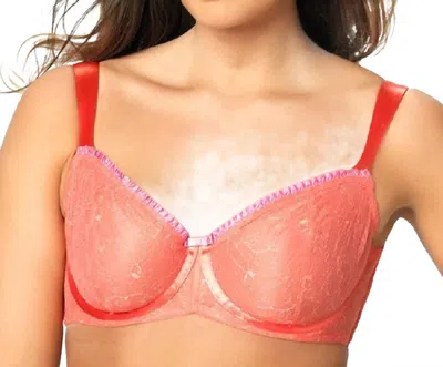 Paramour Decadent Semi-demi Unlined Bra In Coral Ice In Red