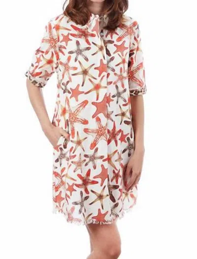 Dizzy Lizzie Chatham Dress In Starfish Print In Multi