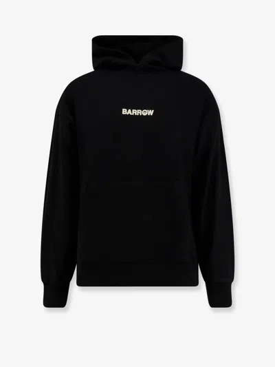 Barrow Kangaroo Pocket Cotton Sweatshirt In Black